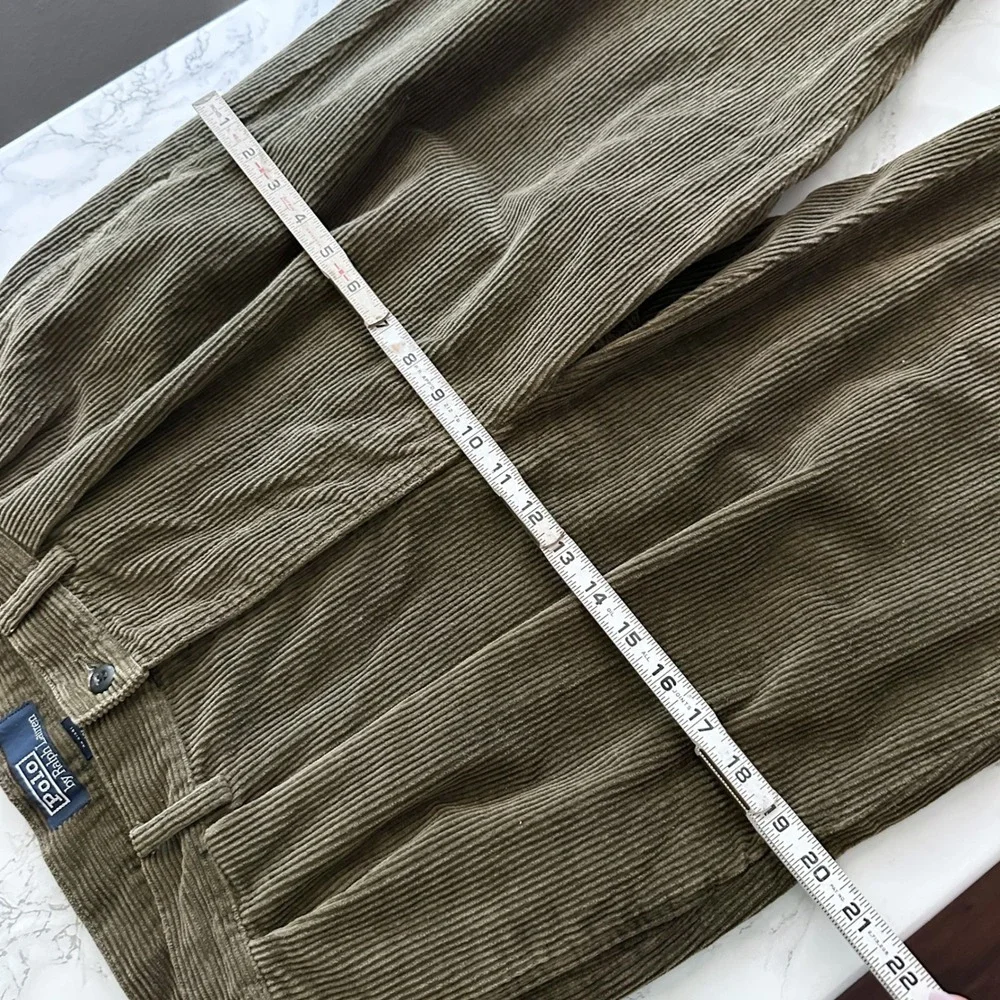 Vintage Polo Ralph Lauren Olive Green Corduroy Andrew Pant Mens Size 33 x 30